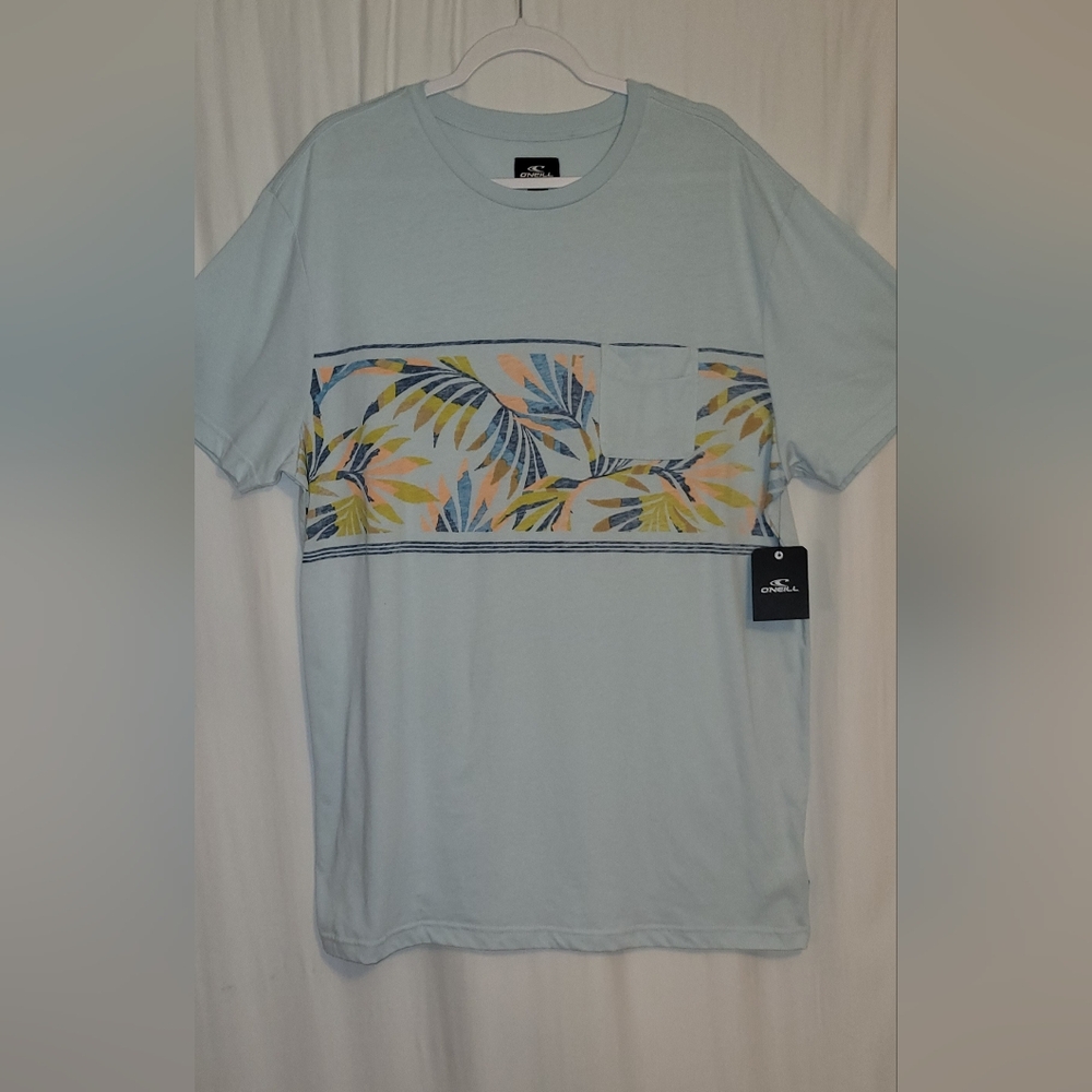 O'Neill Light Blue Tropical Print Tee XXL